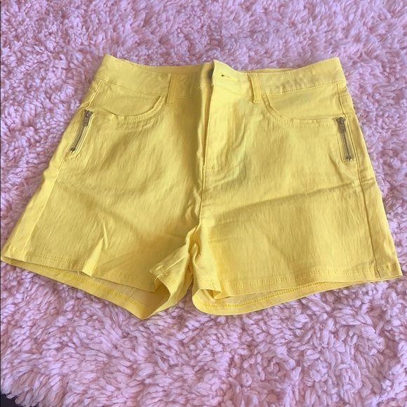 High Waisted Yellow Shorts - Picture 3 of 8